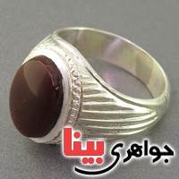 انگشتر عقیق یمنی درشت قدیمی همراه با حرز امام جواد _کد:3024