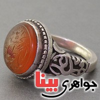 انگشتر عقیق یمنی قدیمی با حکاکی یا ابا عبدالله الحسین _کد:3026