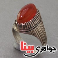 انگشتر عقیق سلیمانی قدیمی زیبا _کد:3027