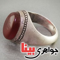 انگشتر عقیق یمنی کهنه خوش آب عتیقه _کد:3032