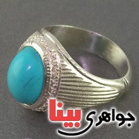 انگشتر فیروزه عجمی مذهبی اصیل _کد:3034