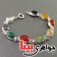 دستبند چند جواهر سلجوقی زنانه سنگ درمانی _کد:3036