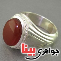 انگشتر عقیق یمنی درشت قدیمی موکل دار _کد:3038