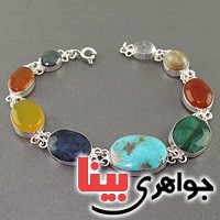 دستبند چند جواهر سنگ درمانی مدل سلجوقی _کد:3039