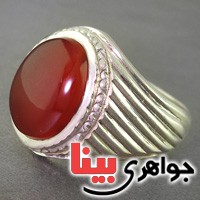 انگشتر عقیق یمنی قدیمی همراه با حرز امام جواد _کد:3040