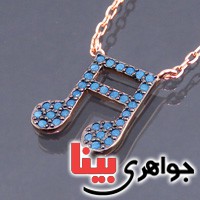 گردنبند نقره رودیوم مسی طرح ملودی _کد:19320