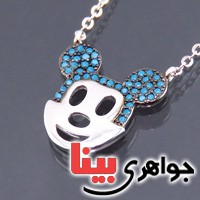 گردنبند نقره رودیوم طرح میکی موس _کد:19322