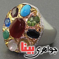 انگشتر چند جواهر سفارشی با سنگ دلخواه شما _کد:3042
