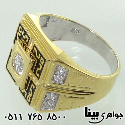 انگشتر نقره مردانه ورساچی کلاسیک طلایی