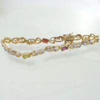 دستبند چند جواهر زنانه الماس و یاقوت 1701