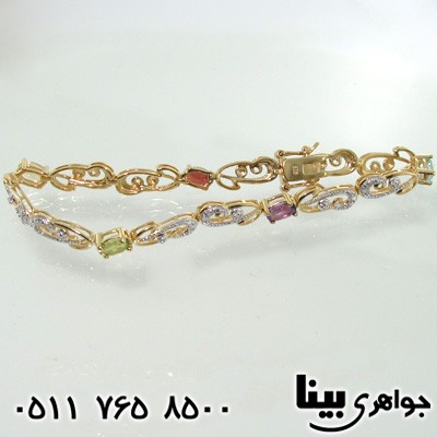 دستبند چند جواهر زنانه الماس و یاقوت 1701