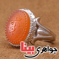 انگشتر عقیق یمنی خطی بسیار عالی فاخر _کد:3099