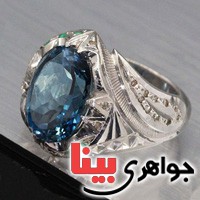 انگشتر توپاز لندن و الماس بسیار عالی _کد:3101