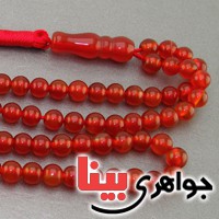 تسبیح عقیق قرمز 101 دانه ای بسیار عالی فاخر خراسانی _کد:19483