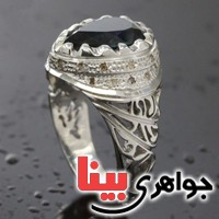 انگشتر توپاز لندن و الماس بسیار عالی فاخر _کد:3107