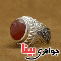 انگشتر عقیق یمنی و الماس بسیار عالی و  فاخر _کد:3114
