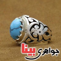انگشتر فیروزه نیشابوری و الماس بسیار زیبا _کد:3116