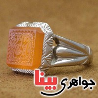 انگشتر عقیق یمنی خطی مدل آذری بسیار زیبا _کد:3128