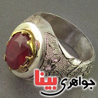 انگشتر یاقوت سرخ خوش رنگ و خاص مردانه _کد:19491