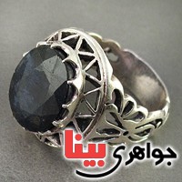 انگشتر یاقوت کبود مردانه درشت _کد:19494