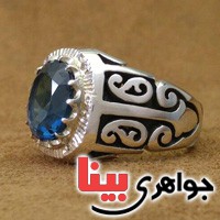 انگشتر توپاز و الماس بسیار عالی و زیبا _کد:19501