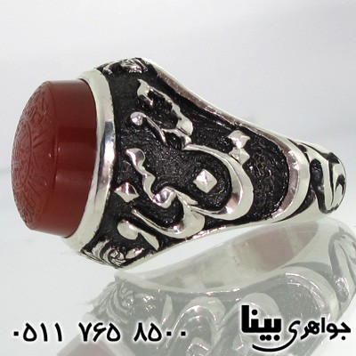 انگشتر عقیق یمنی مردانه خط برجسته حسین منی و انا من حسین انگشتر عقیق یمنی مردانه خط برجسته حسین منی و انا من حسین
