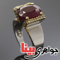 انگشتر یاقوت سرخ و الماس بسیار عالی زیبا _کد:19540