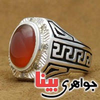 انگشتر عقیق یمنی دور الماس بسیار زیبا