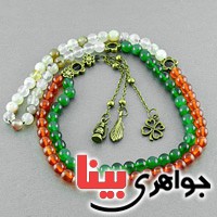 تسبیح عقیق شجری و جید بسیارعالی پرچم ایران _کد:19550