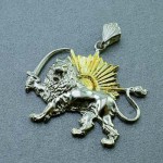 گردنبند نقره شیر و خورشید زیبا
