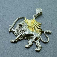 گردنبند نقره شیر و خورشید زیبا
