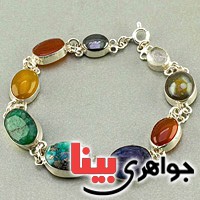 دستبند چند جواهر سنگ درمانی مدل سلجوقی _کد:19573