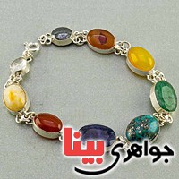 دستبند چند جواهر سنگ درمانی زیبا مدل سلجوقی _کد:19574