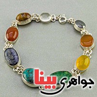دستبند چند جواهر سنگ درمانی مدل سلجوقی زیبا _کد:19586