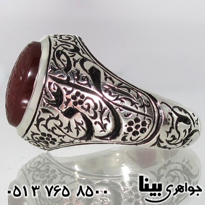 انگشتر عقیق مردانه خط گود صلوات