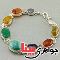 دستبند چند جواهر سنگ درمانی مدل سلجوقی _کد:19597