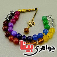 تسبیح چند جواهر 33 دانه ای هفت چاکرا سنگ درمانی _کد:19624