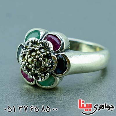 انگشتر یاقوت سرخ و زمرد قدیمی _کد:19626