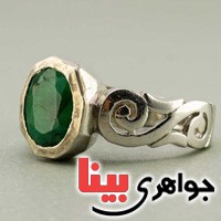 انگشتر زمرد بسیارعالی مردانه مدل اسلیمی برند SPN _کد:19644