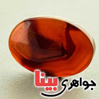 نگین انگشتر عقیق یمنی مصور کلکسیونی زیبا _کد:19660