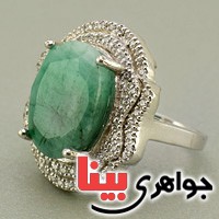 انگشتر زمرد با شکوه درشت مجلسی برند SPN