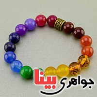 دستبند چند جواهر هفت رنگ چاکرا مناسب سنگ درمانی _کد:19682