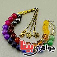 تسبیح چند جواهر ۳۳ دانه ای هفت چاکرا سنگ درمانی _کد:19705