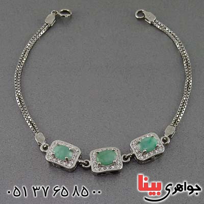 دستبند زمرد بسیار زیبا و خوشرنگ _کد:19706