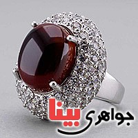انگشتر عقیق یمنی جزع کبدی زنانه _کد:19713