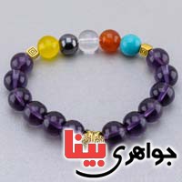 دستبند چند جواهر 5 سنگ چاکرا مناسب سنگ درمانی _کد:19714