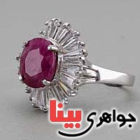 انگشتر یاقوت سرخ دور باگت خوشرنگ برند SPN _کد:19718
