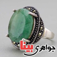 انگشتر زمرد درشت و مجلسی برند SPN