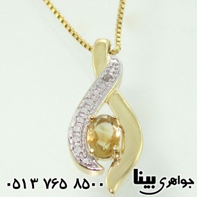 گردنبند سیترین و الماس زنانه لاله