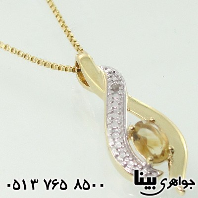گردنبند سیترین و الماس زنانه لاله